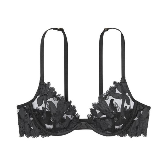 Victoria's Secret Other - Victoria's Secret Black Floral Unlined Bra